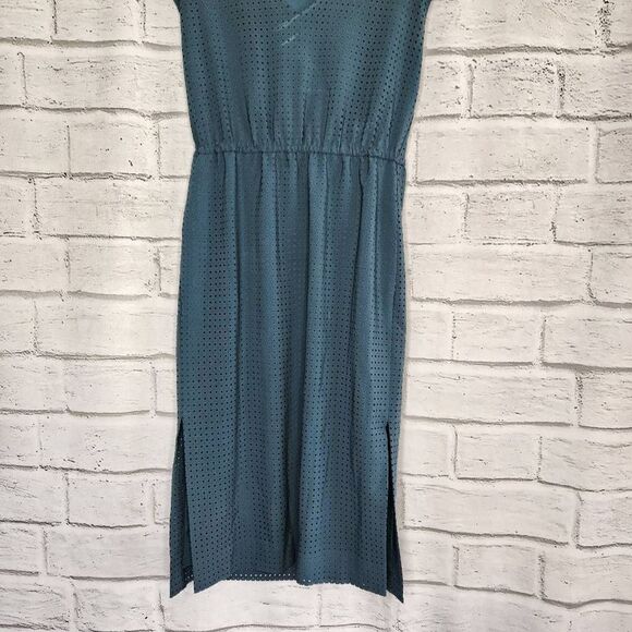 J. Crew Perforated Laser Cut Diamonds Draped Midi Dress Green Size 6 Holiday - Picture 6 of 14